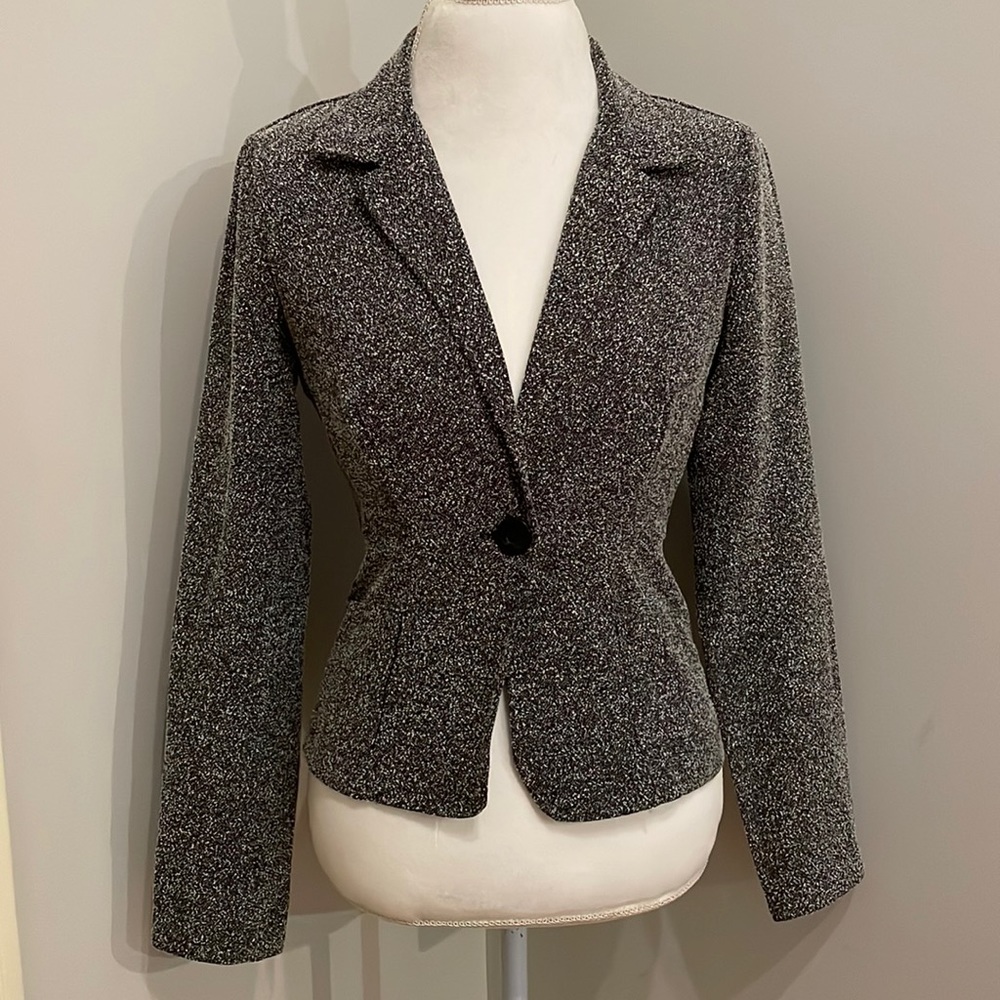 XOXO Women Blazer, Black & White, front pockets, size Medium